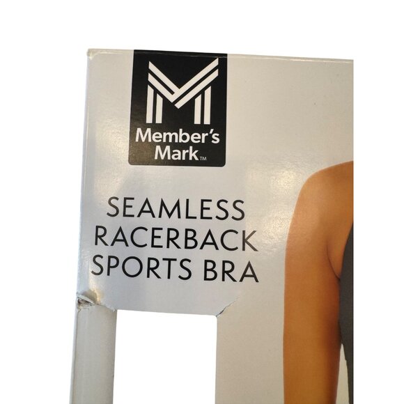 Member Mark XXL RacerBack Sports Bra Medium Support Gray 38DD - 42D NWB - Picture 7 of 8
